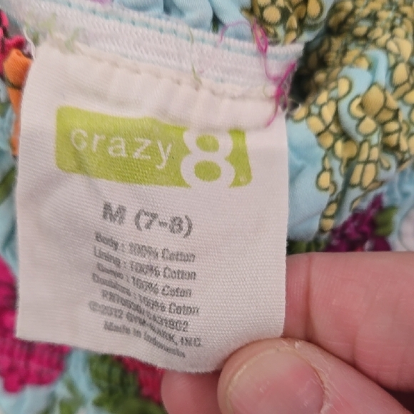 Crazy 8 Pink and Red Smocked Sundress with Flutter Sleeves - Picture 2 of 6